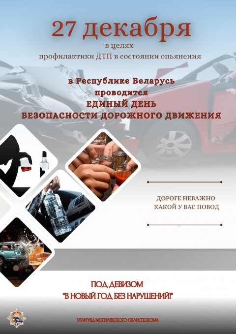 Единый день безопасности дорожного движения  &laquo;В Новый год без нарушений!&raquo; (27 декабря 2024 года)