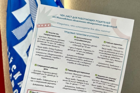 В Могилеве профсоюзы разработали памятку для работающих родителей с информацией о трудовых гарантиях